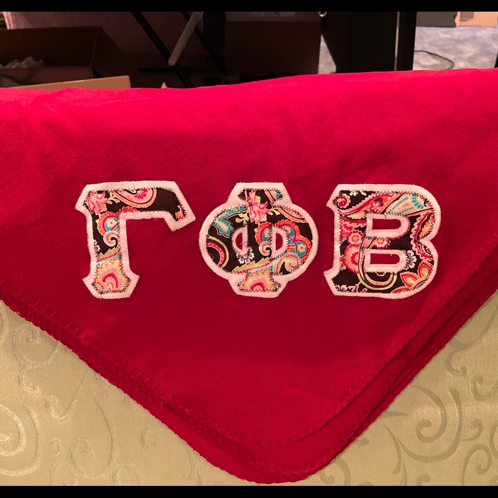 Gamma Phi Beta sorority throw blanket